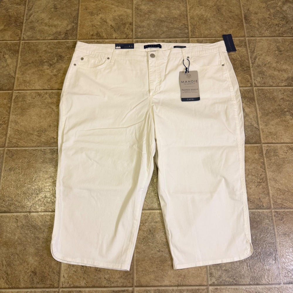 Bandolino Mandie Capri White Flawless Stretch Pants Womens 24W 60532360-I15